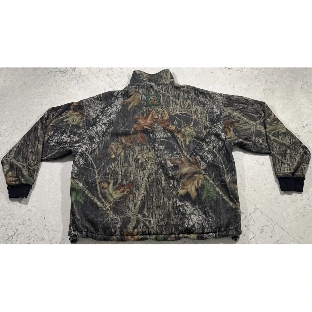 Mad Dog Gear Mens 2XL Camo Full Zip Fleece Hunting Jacket Vintage 90s H237